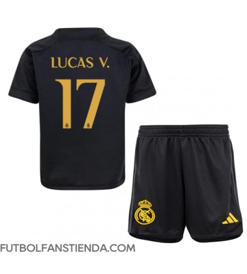 Real Madrid Lucas Vazquez #17 Tercera Equipación Niños 2023-24 Manga Corta (+ Pantalones cortos)
